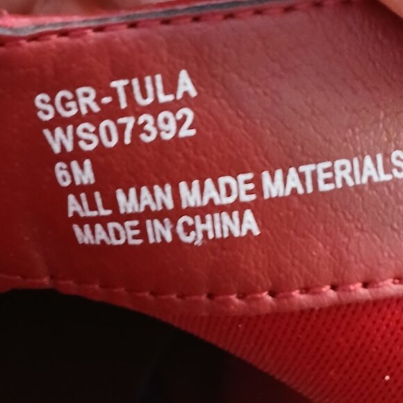 SUGAR FAUX RED LEATHER WOMENS ANKLE BOOTS REPITILE DESIGN SIZE 6 - Picture 3 of 9